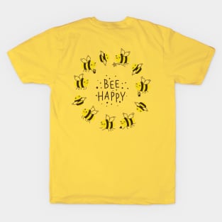 Bee Happy Honey Design T-Shirt